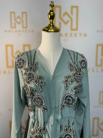 Embellished modest abaya with hijab