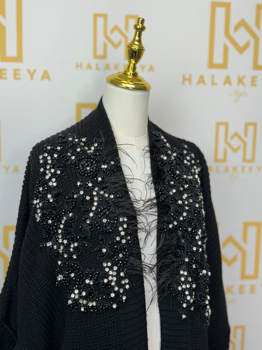 Embellished Beaded Long Cardigan