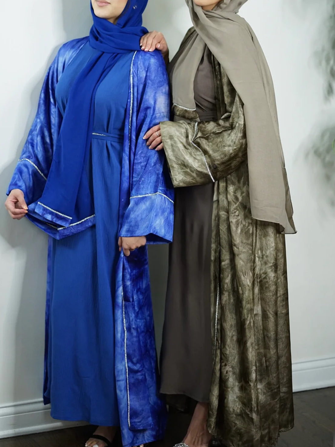 Set of 4 abaya tie-dyed with crystal