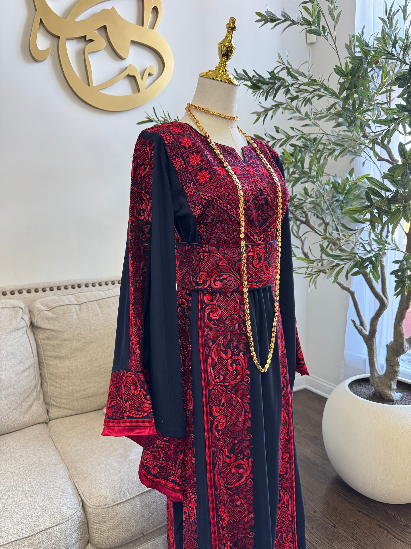 Navy Palestinian Tatreez Thobe