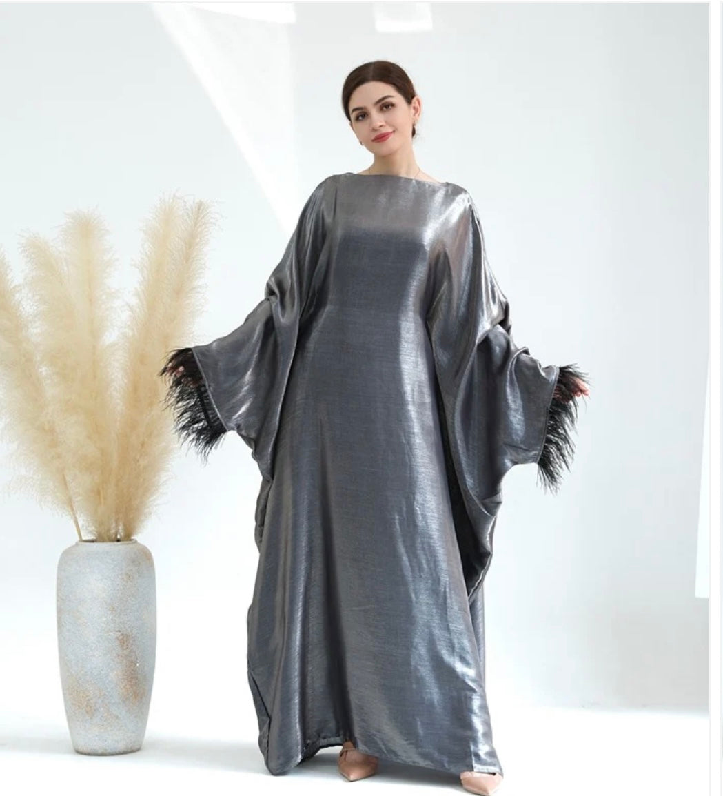 BUTTERFLY ABAYA Feather Cuff Details