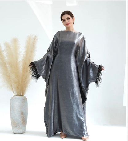 BUTTERFLY ABAYA Feather Cuff Details