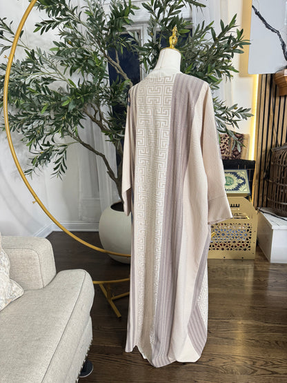 1 pcs Butterfly Crystal Beaded embellished Modest Ivory Abaya Bisht