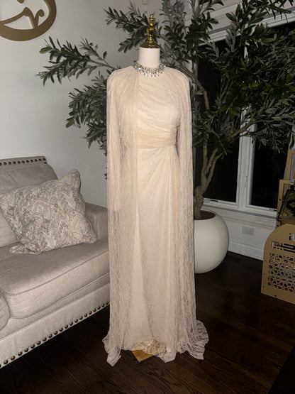 Crystal Grace Gown Turtle neck Lace Evening Dress