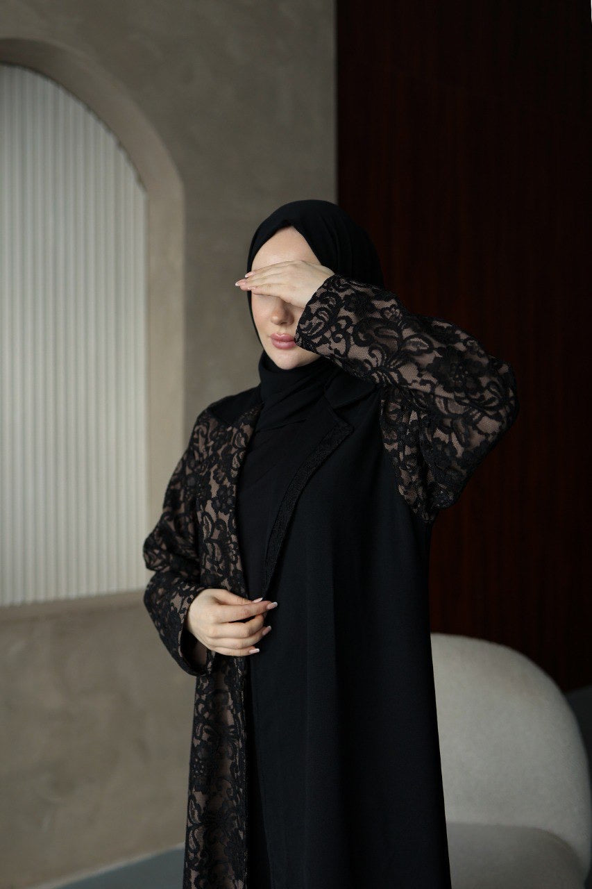 Formal Dantel Lace Abaya set