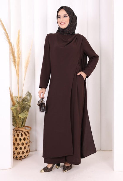 2 Pcs Long Tunic With Wide Pant Set