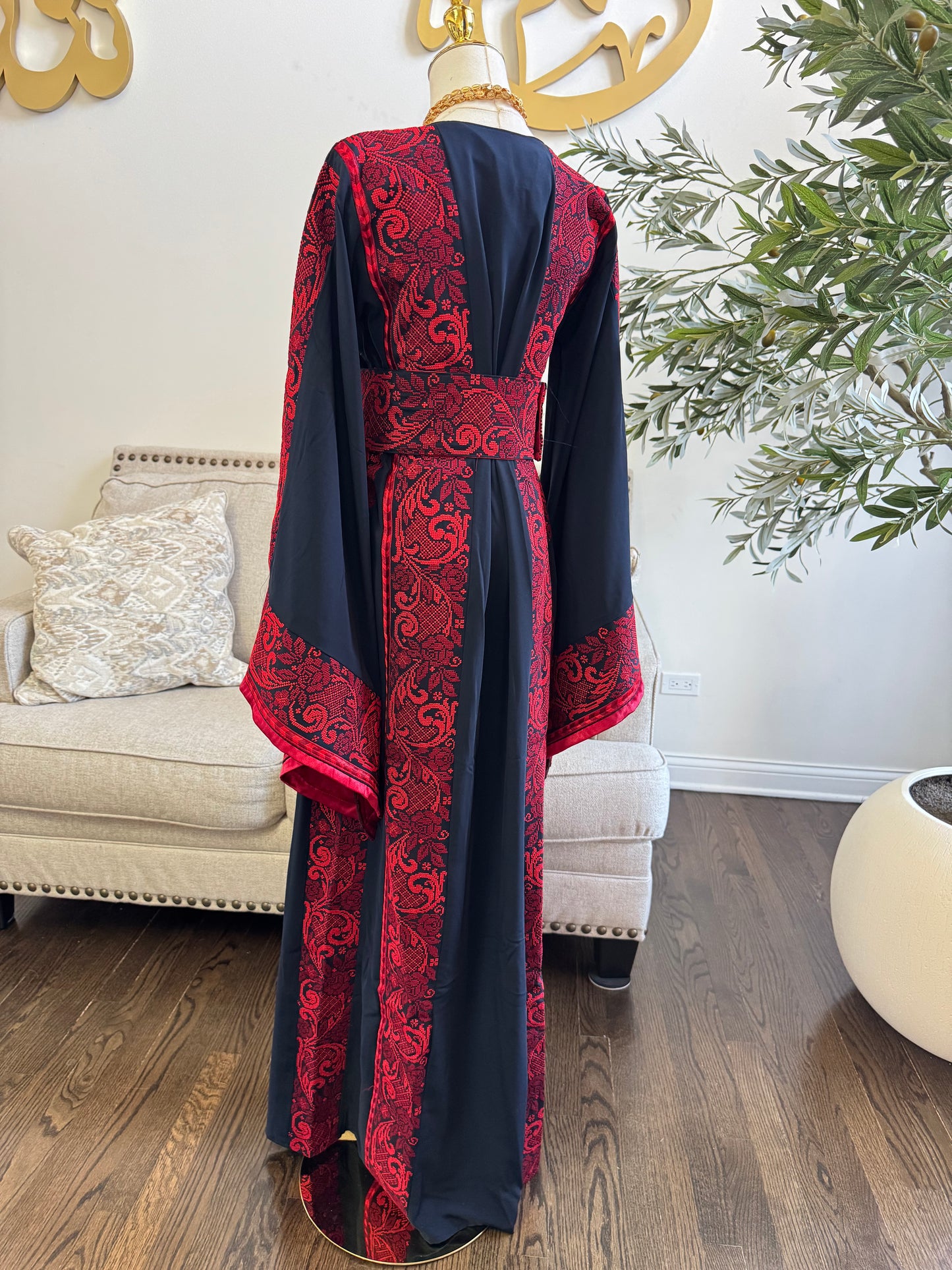Navy Palestinian Tatreez Thobe