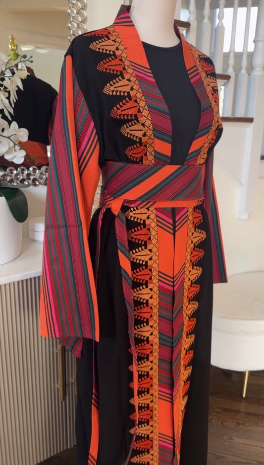 Palestinian Tatreez chamikh Bshit Cardigan abaya