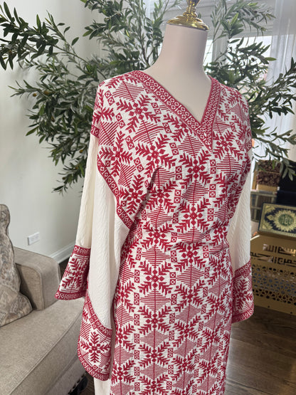 Palestinian Tatreez Traditional Embroidered Modest Butterfly Dress