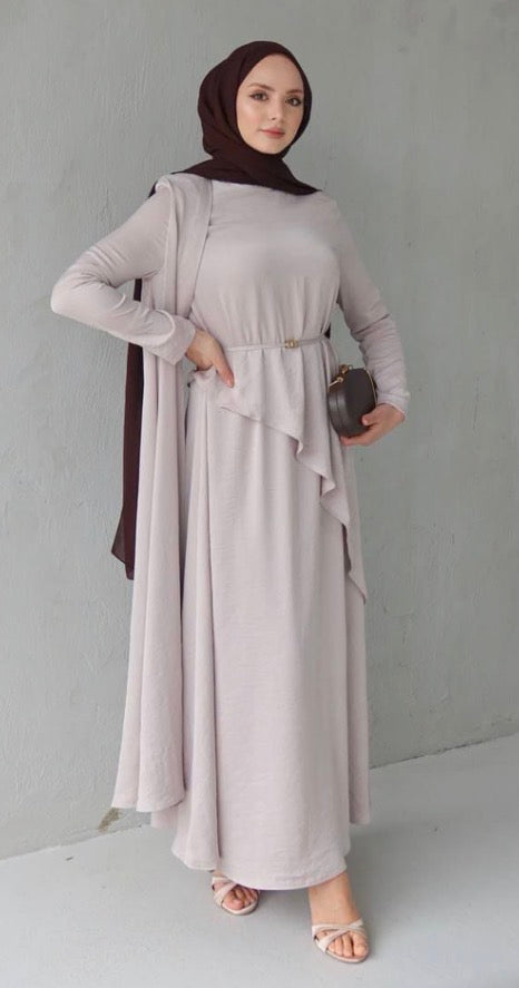 Elegant Draped Belted Maxi Dress