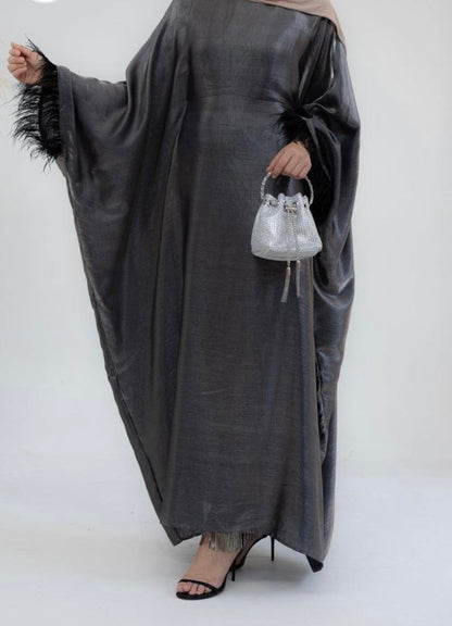 BUTTERFLY ABAYA Feather Cuff Details