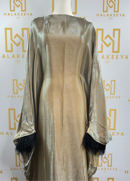 BUTTERFLY ABAYA Feather Cuff Details