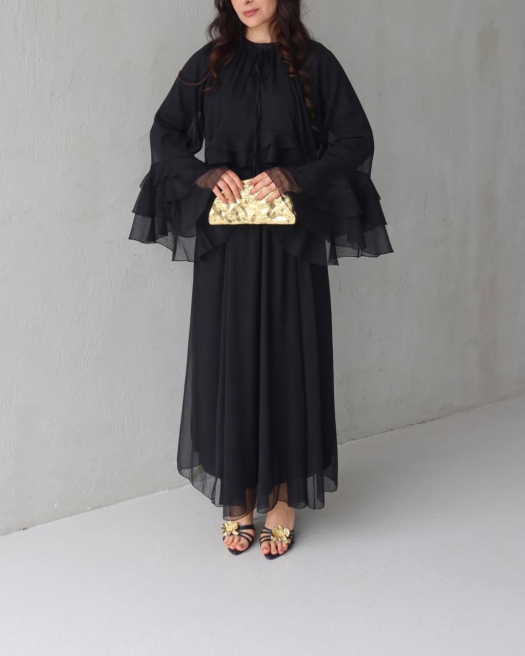 3 PCs Graceful Chiffon Ruffle Skirt Set
