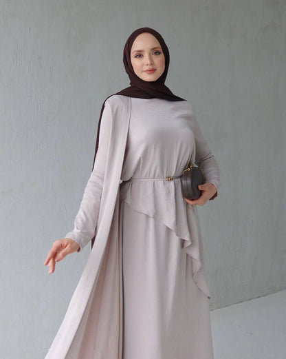 Elegant Draped Belted Maxi Dress