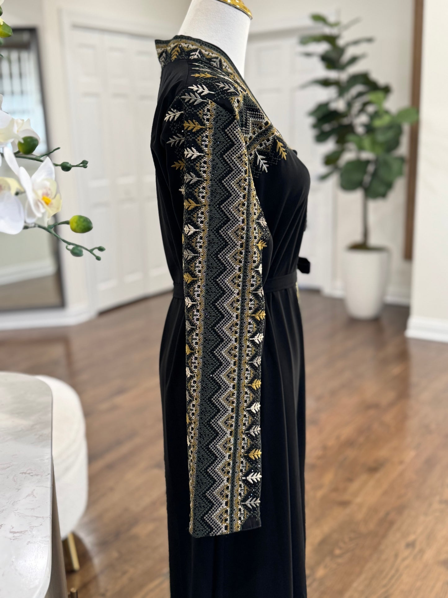 Palestinian Green Tatreez Thobe Dress