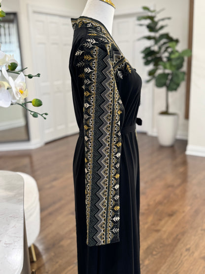 Palestinian Green Tatreez Thobe Dress
