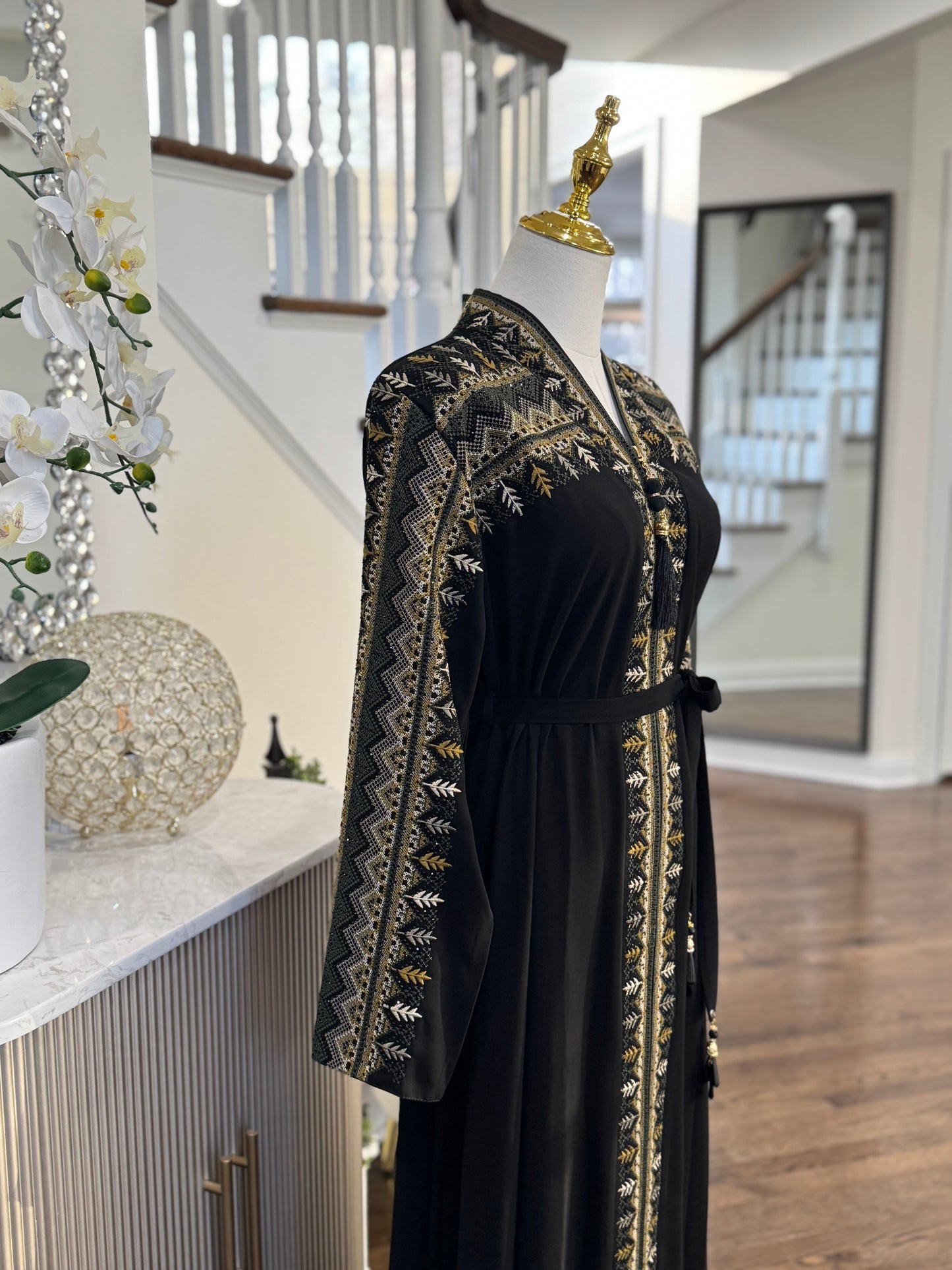 Palestinian Green Tatreez Thobe Dress