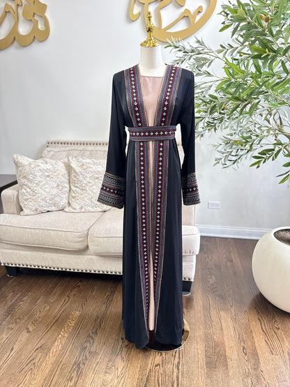 3 pcs multi colors embellished Islamic modest Open Abaya