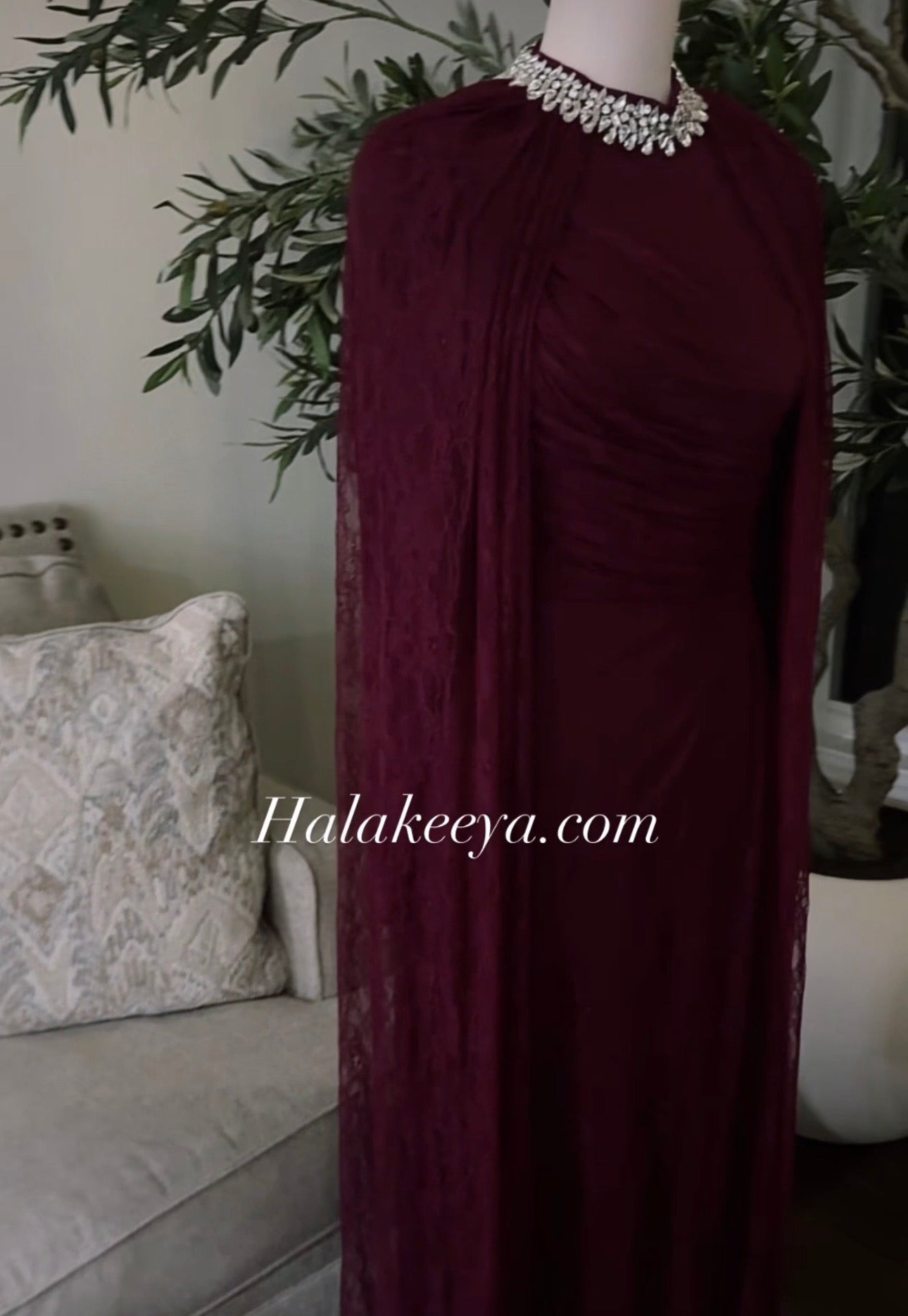 Crystal Grace Gown Turtle neck Lace Evening Dress