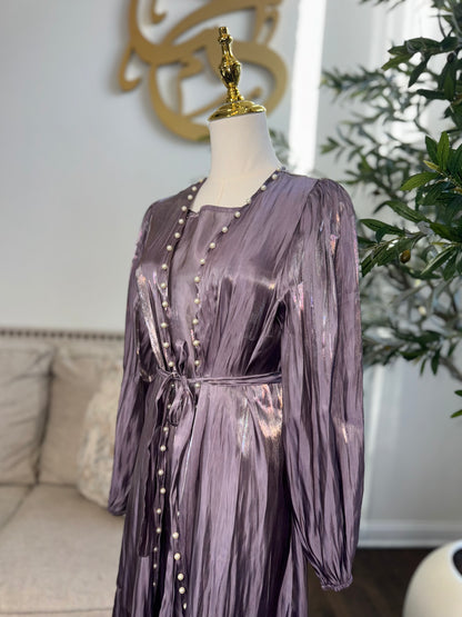 Organza Pearl kimono two-piece Abaya