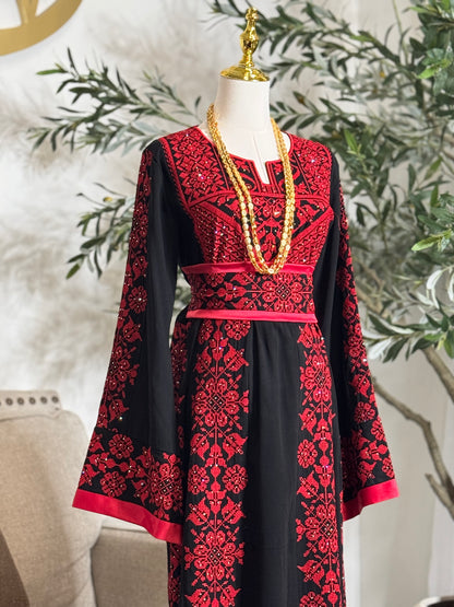 Palestinian Red Tatreez Traditional Thobe