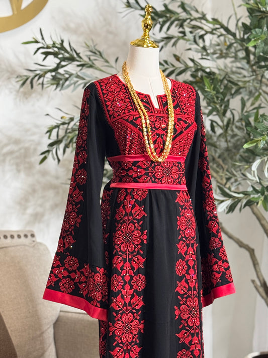 Palestinian Red Tatreez Traditional Thobe