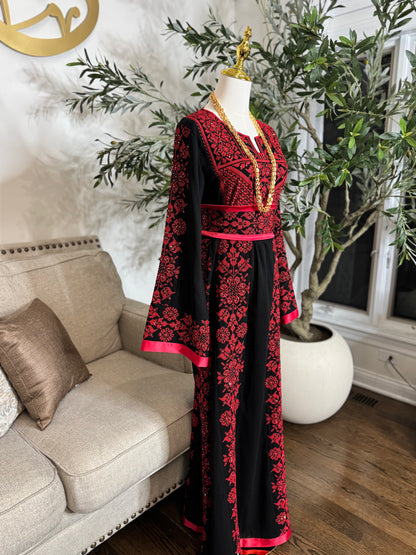 Palestinian Red Tatreez Traditional Thobe