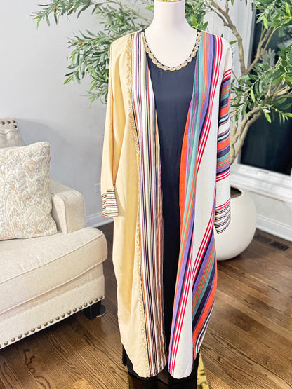 Butterfly oversized Crystal Beaded Modest traditional fabric shamigh Bisht Abaya set Bisht