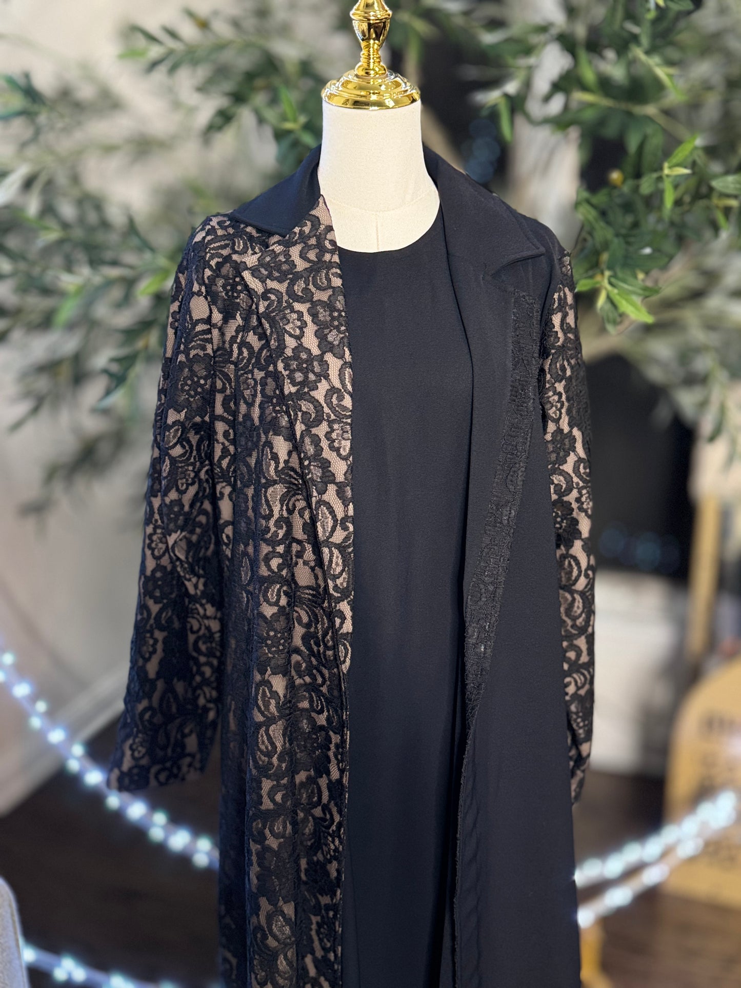 Formal Dantel Lace Abaya set