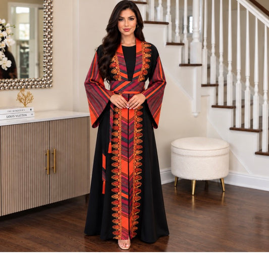Palestinian Tatreez chamikh Bshit Cardigan abaya