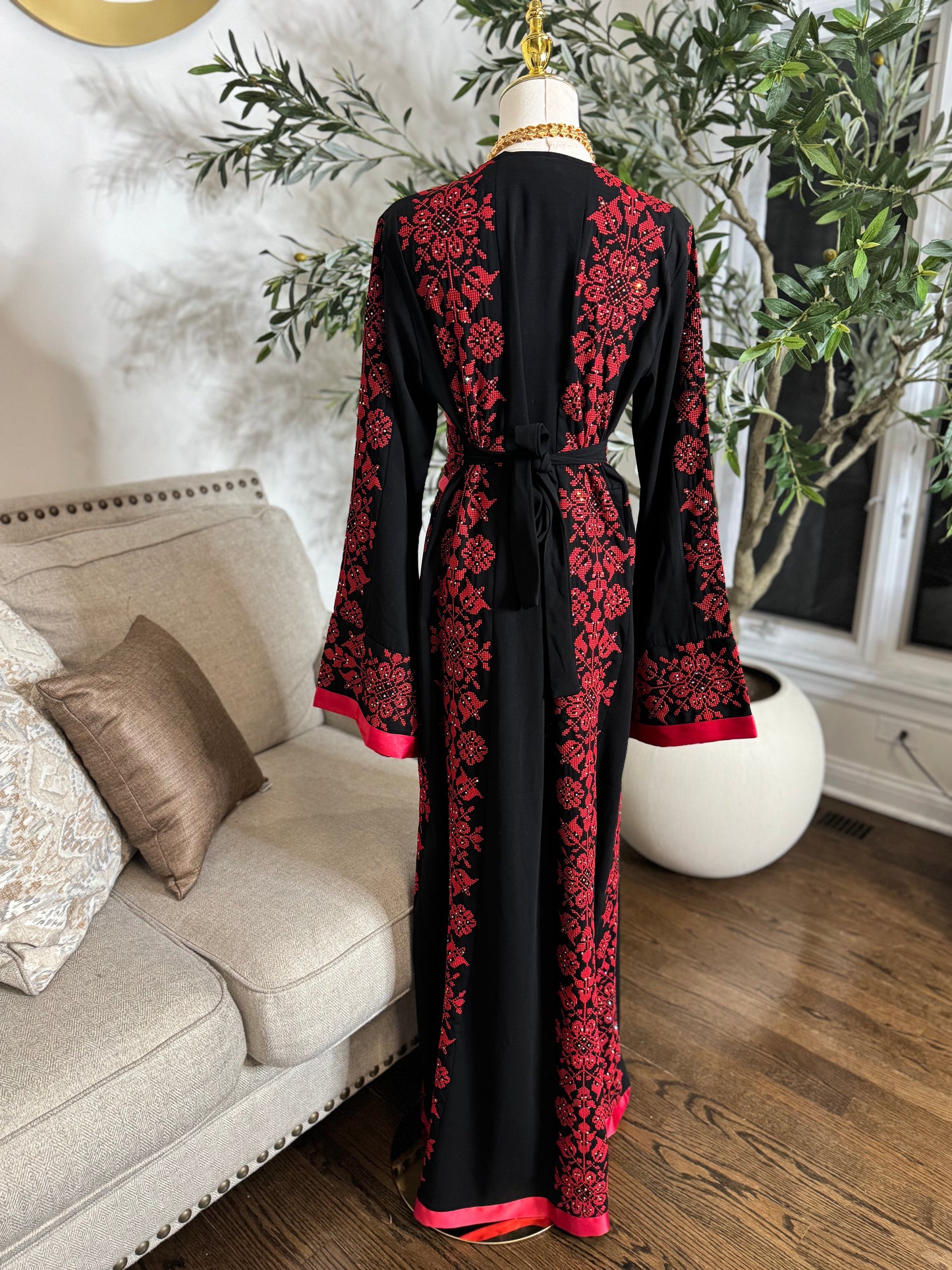 Palestinian Red Tatreez Traditional Thobe