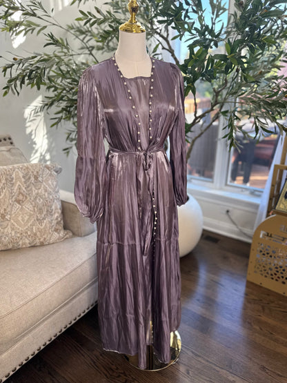 Organza Pearl kimono two-piece Abaya