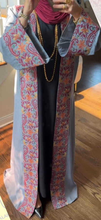 Embroidered open Abaya