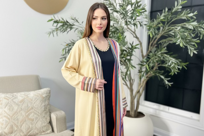 Butterfly oversized Crystal Beaded Modest traditional fabric shamigh Bisht Abaya set Bisht