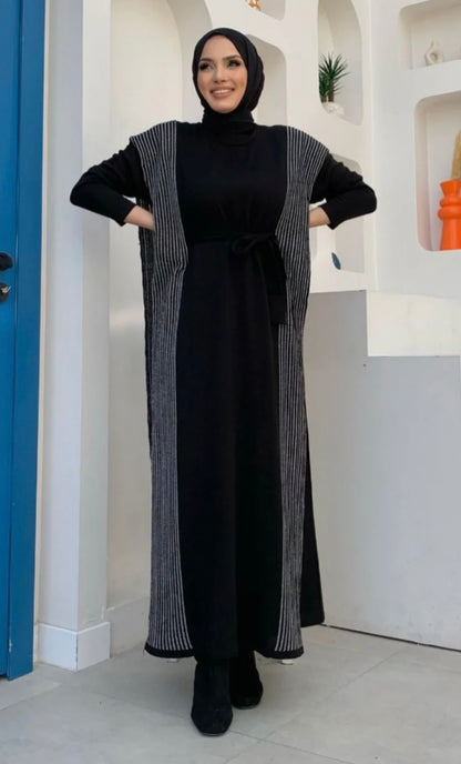 Glittery Knitwear Butterfly Dress set