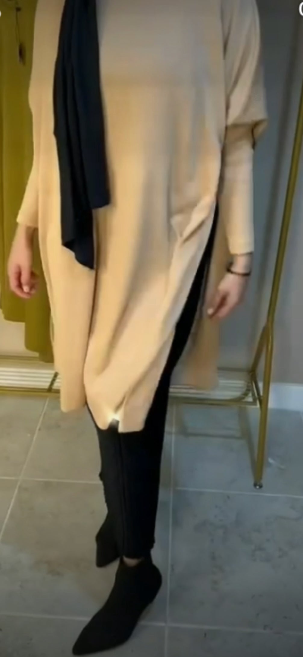 Long Sleeve Loose Casual Side Split Tunic Top Shirt