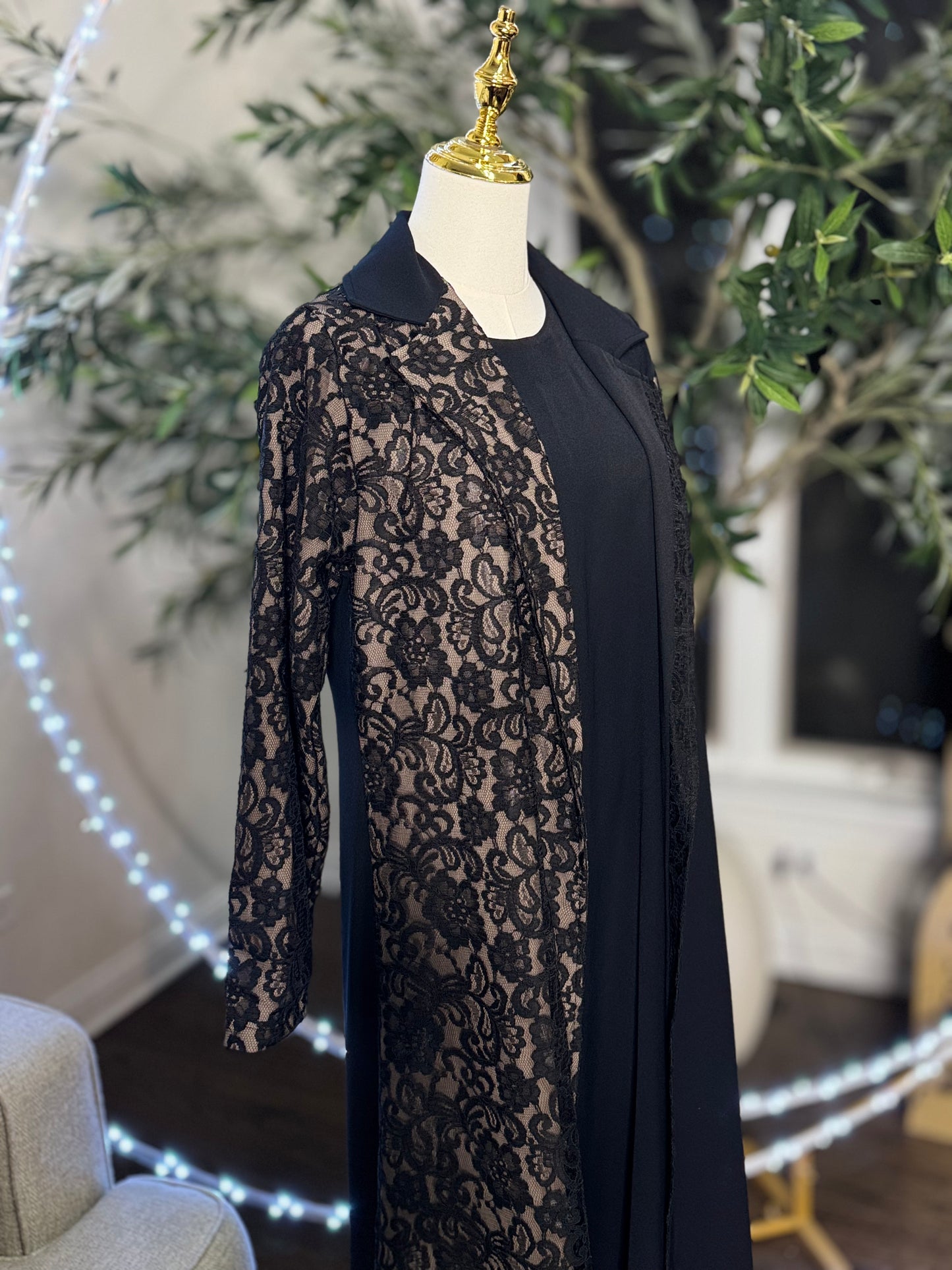 Formal Dantel Lace Abaya set