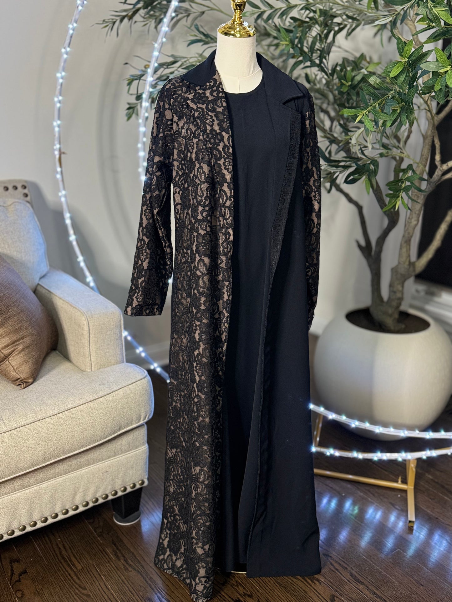Formal Dantel Lace Abaya set