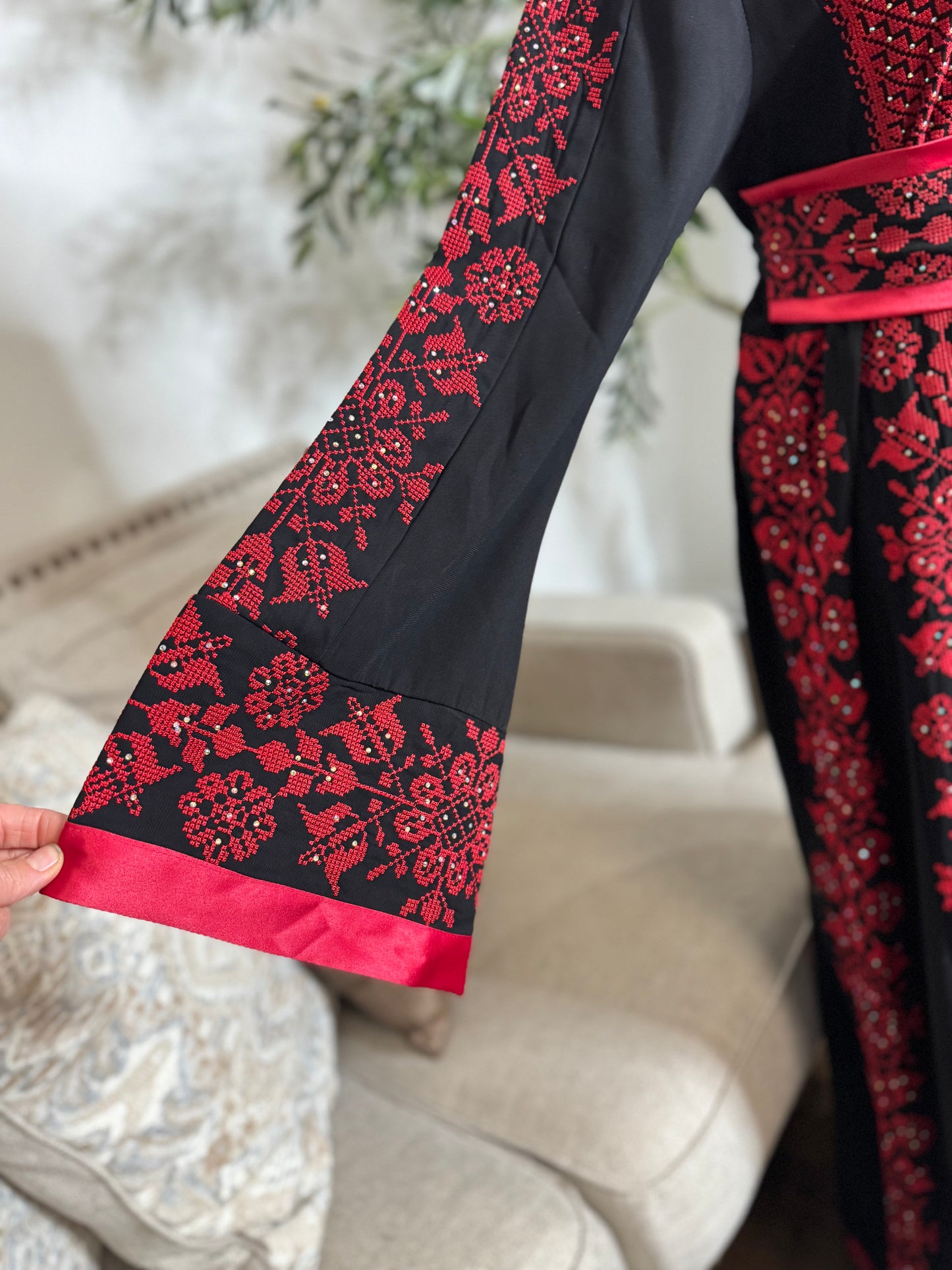 Palestinian Red Tatreez Traditional Thobe