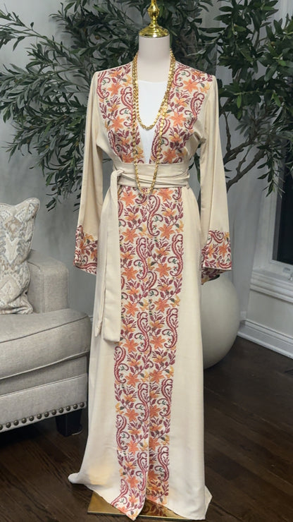 Embroidered open Abaya