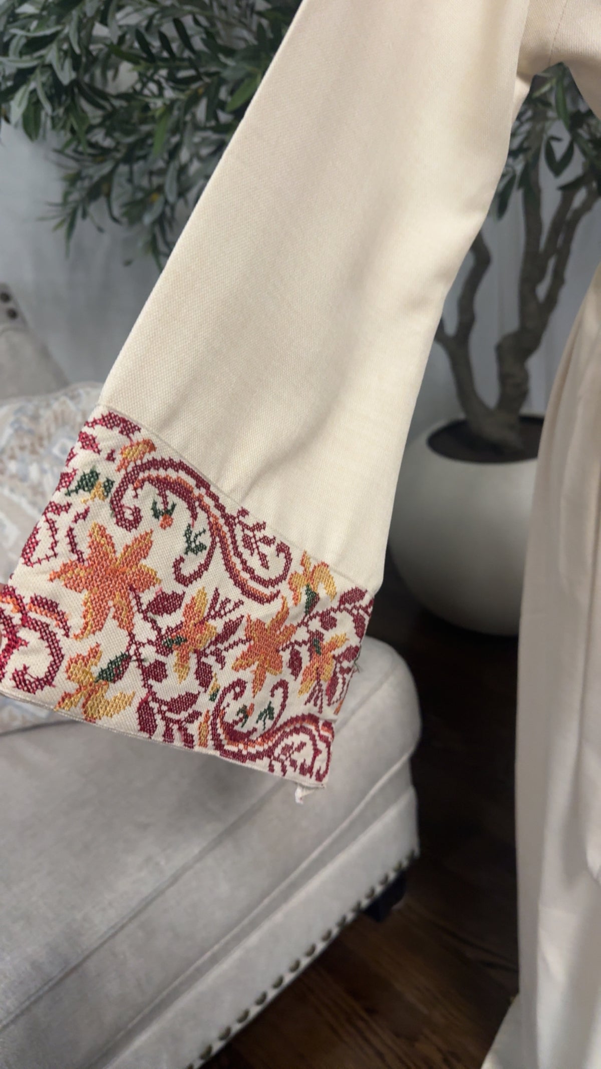 Embroidered open Abaya