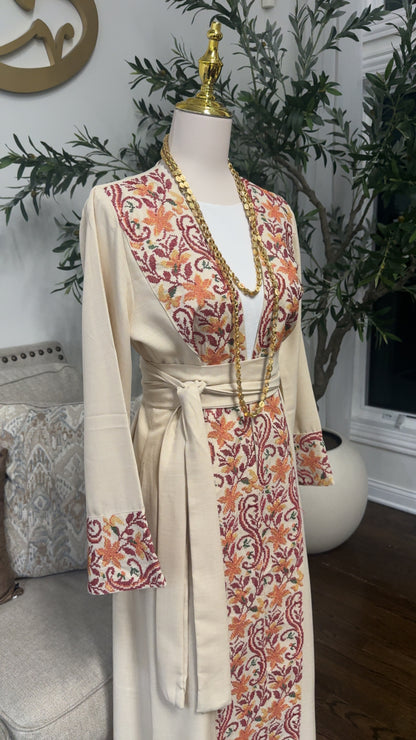 Embroidered open Abaya