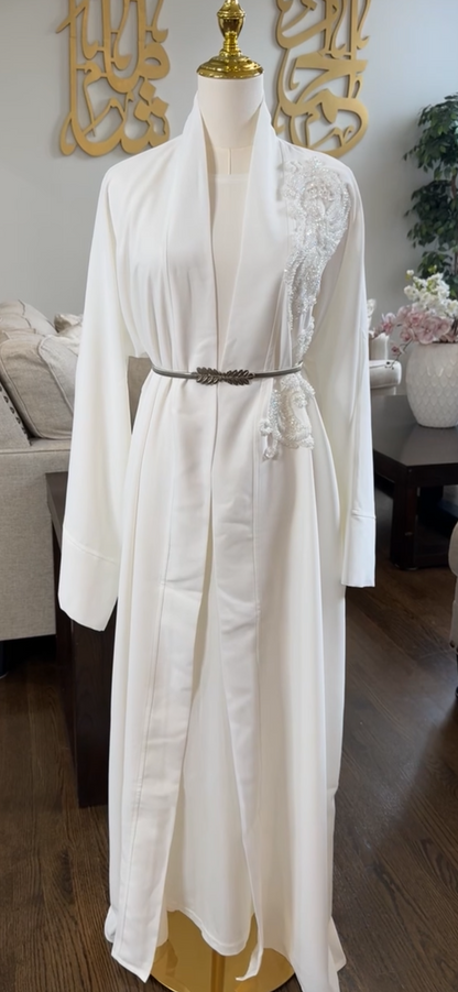 Embroidered Embellished Open Abaya