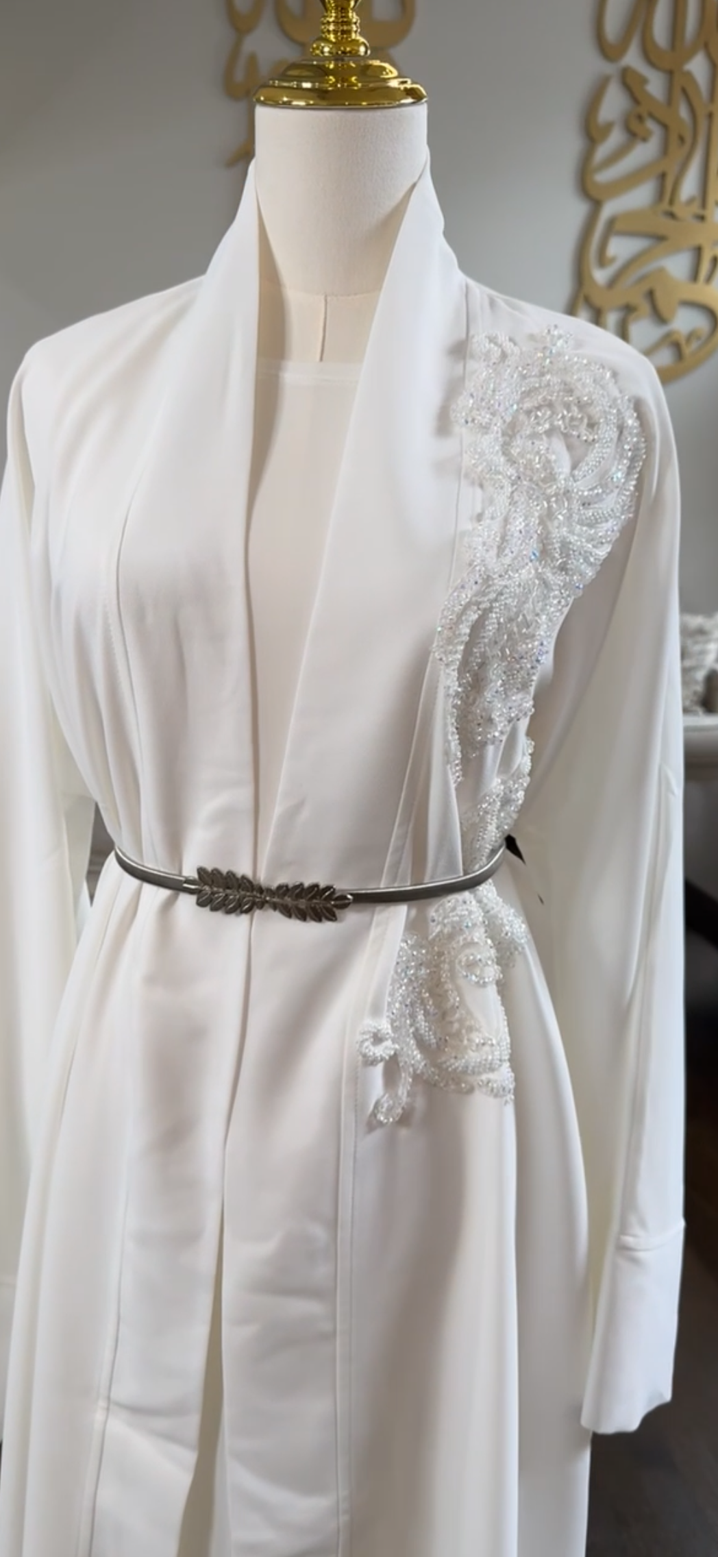 Embroidered Embellished Open Abaya