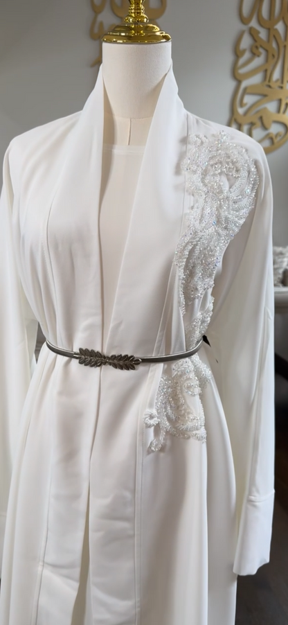 Embroidered Embellished Open Abaya