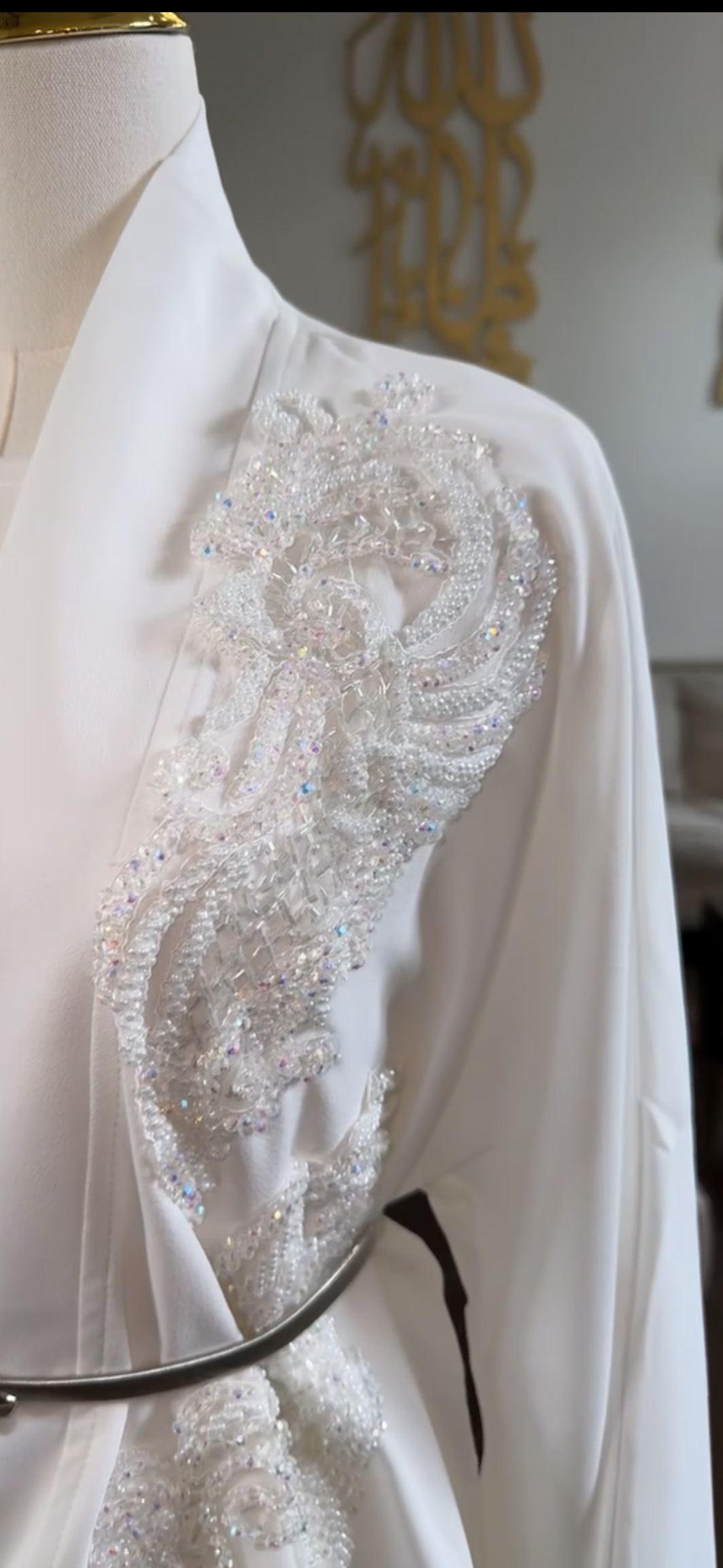 Embroidered Embellished Open Abaya