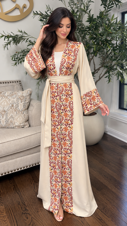 Embroidered open Abaya