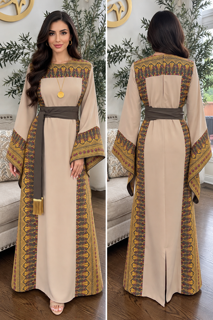 Luxurious Embroidered Tatreez Mermaid Thobe Dress via