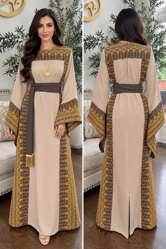 Luxurious Embroidered Tatreez Mermaid Thobe Dress via