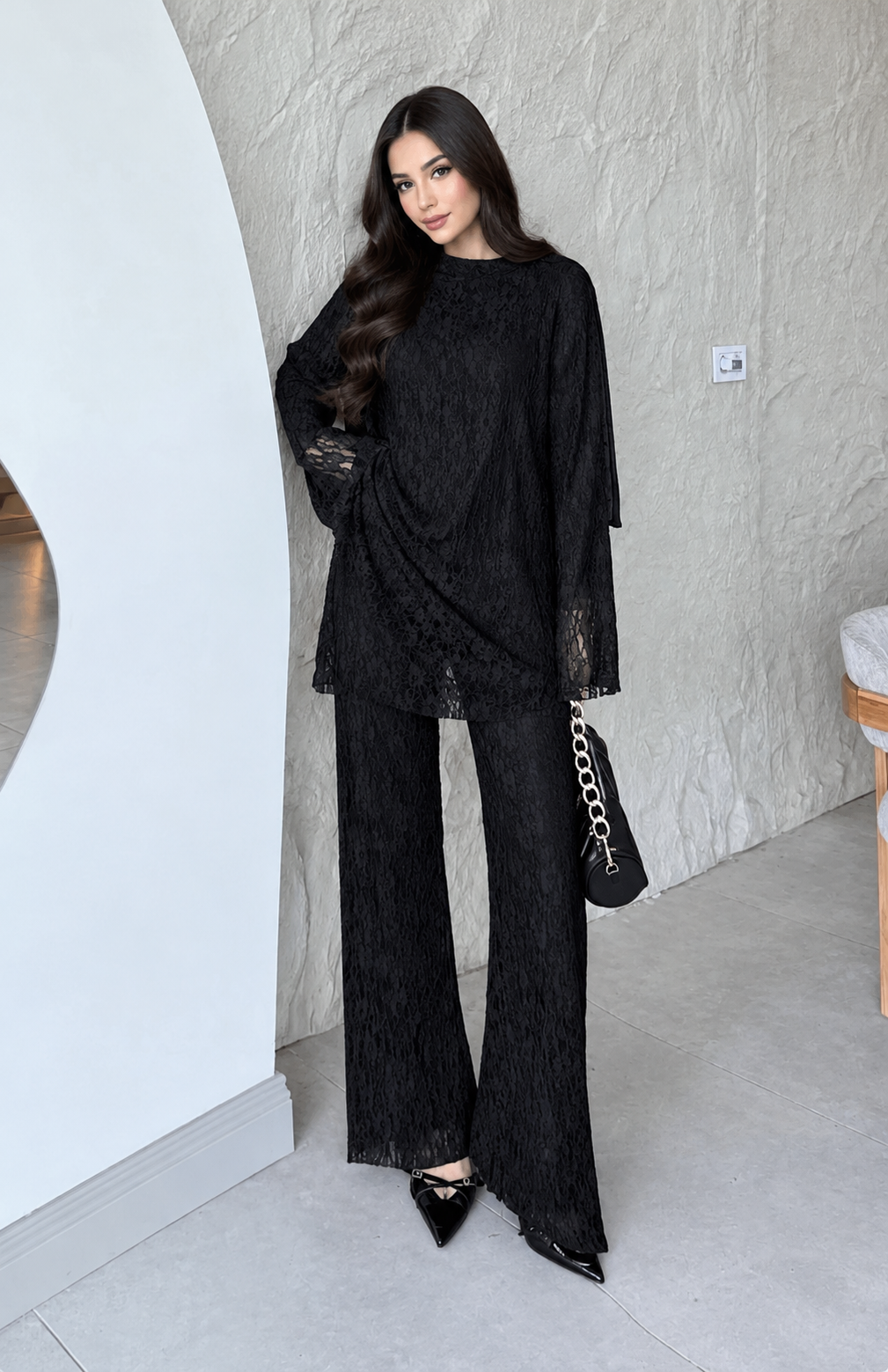 Soft Lace Pant Set